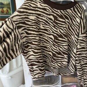 Wild Stripes Brown and Cream Sweater